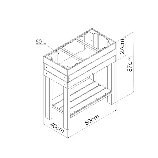 Kit de jardinage - Carré potager sur pied 50 L - Kit semis spécial balcon - image